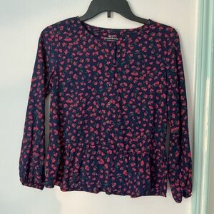 Vineyard Vines Navy and Red Kids Blouse